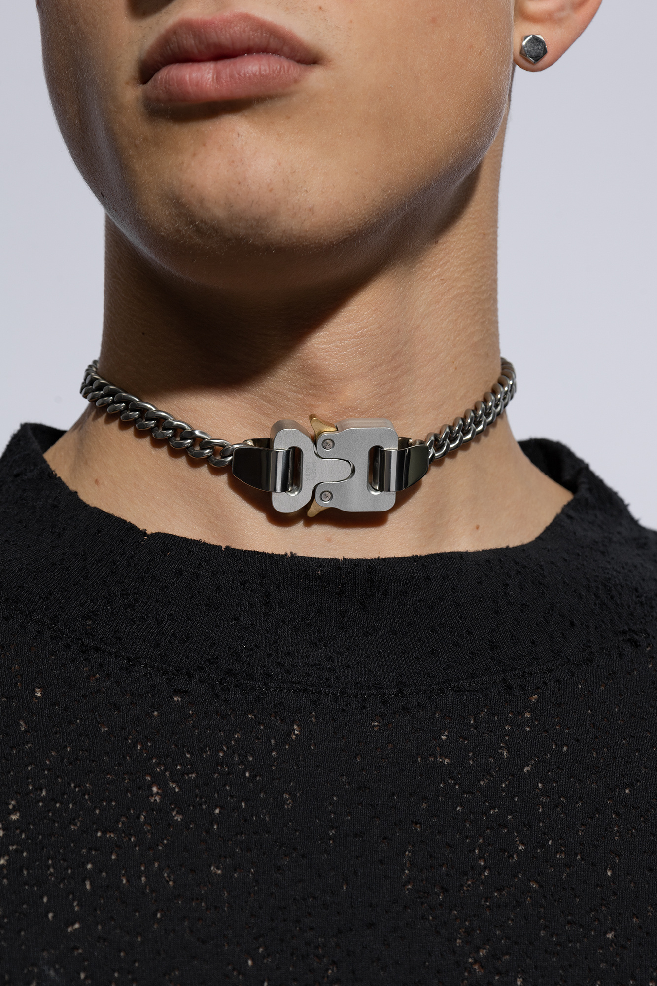 Silver Necklace with rollercoaster buckle 1017 ALYX 9SM